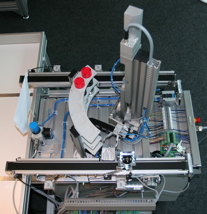 Demonstration setup modeling an industrial production process